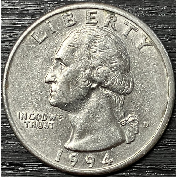 1994-D Washington Quarter RARE "A-M" Linking Error & Indent on Revers w/ Video - Picture 3 of 16